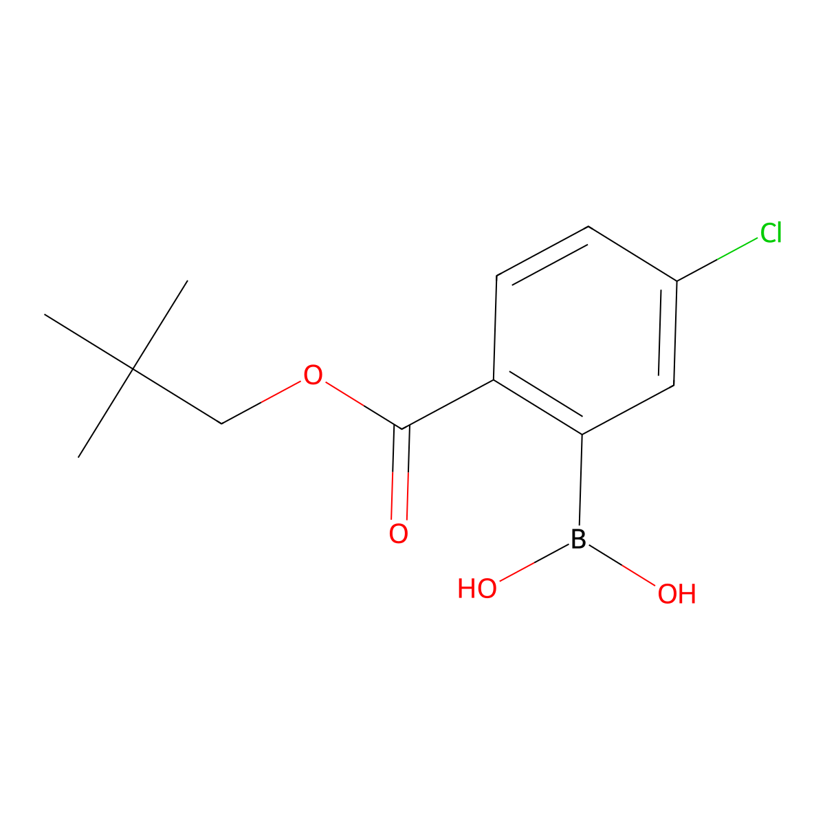 (5-Chloro-2-[(2,2-dimethylpropoxy)carbonyl]phenyl)boronic acid molecular structure, CAS 1315476-05-1