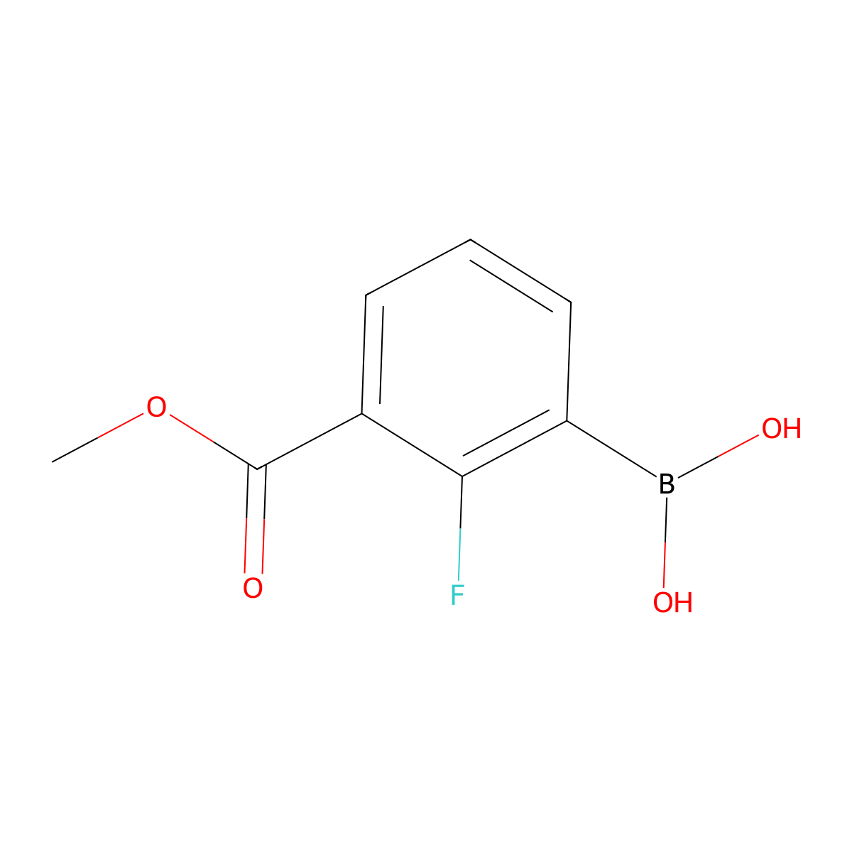 (2-Fluoro-3-(methoxycarbonyl)phenyl)boronic acid molecular structure, CAS 1315476-07-3