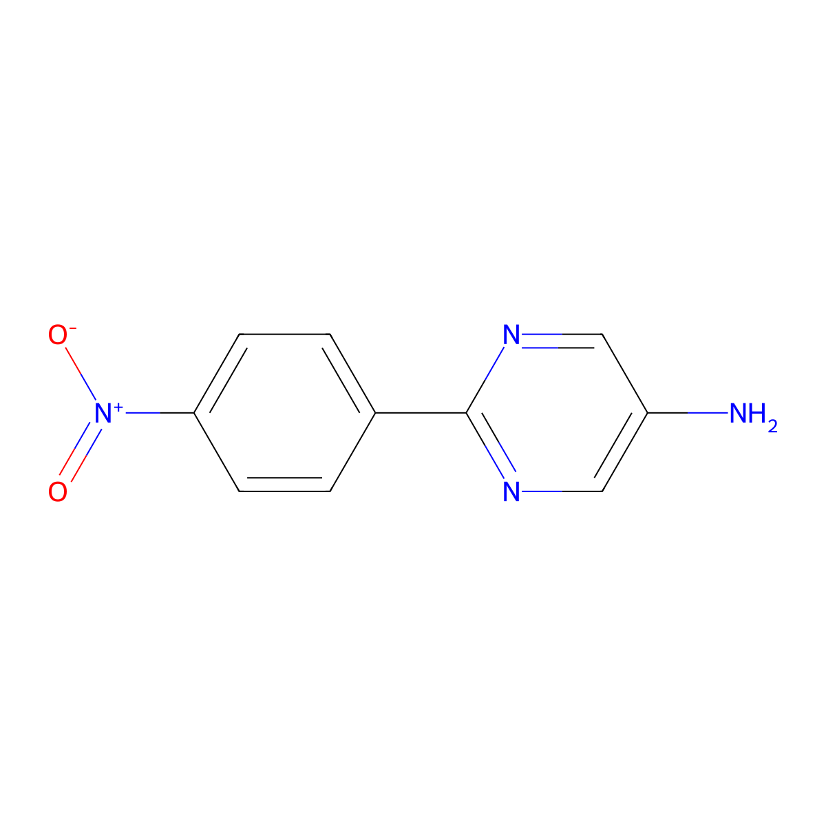 5-Amino-2-(4-nitrophenyl)pyrimidine molecular structure, CAS 131548-43-1