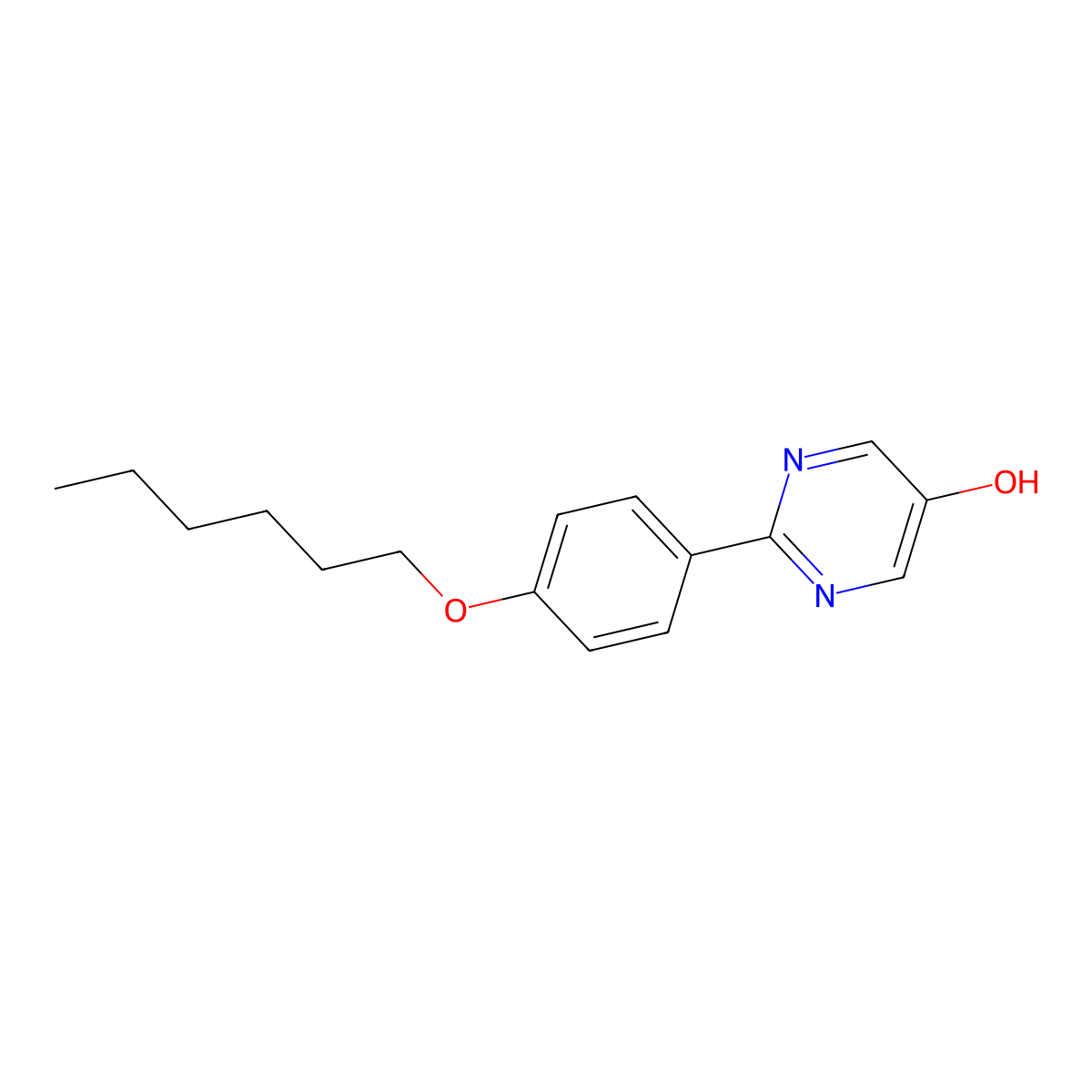 2-(4-Hexoxyphenyl)pyrimidin-5-ol molecular structure, CAS 131548-44-2