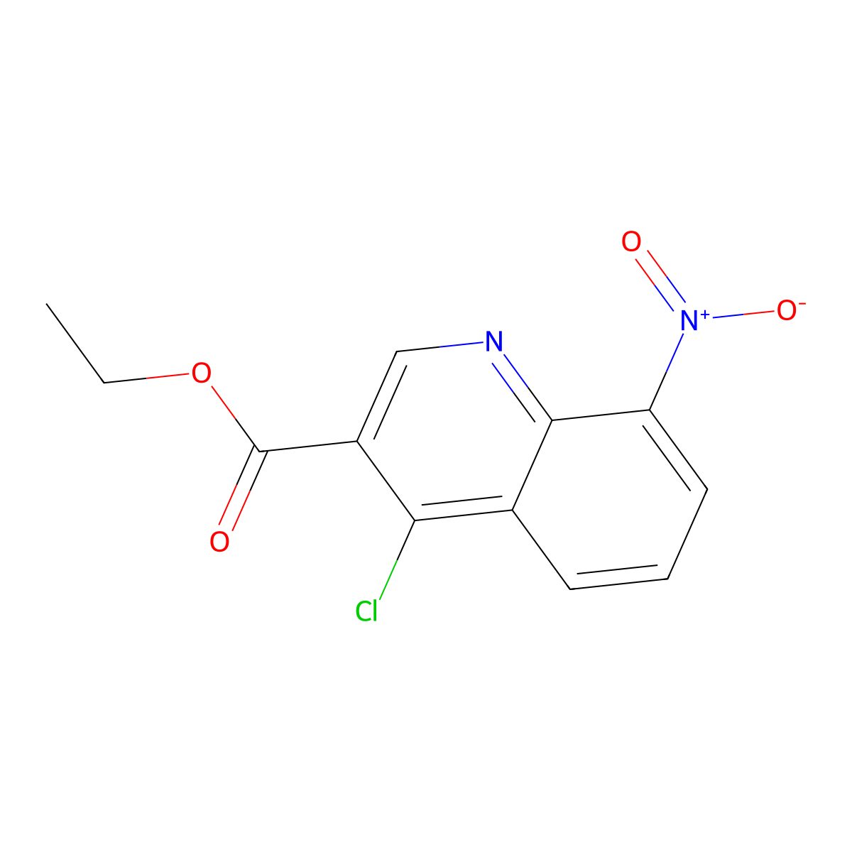 Ethyl 4-chloro-8-nitroquinoline-3-carboxylate molecular structure, CAS 131548-98-6