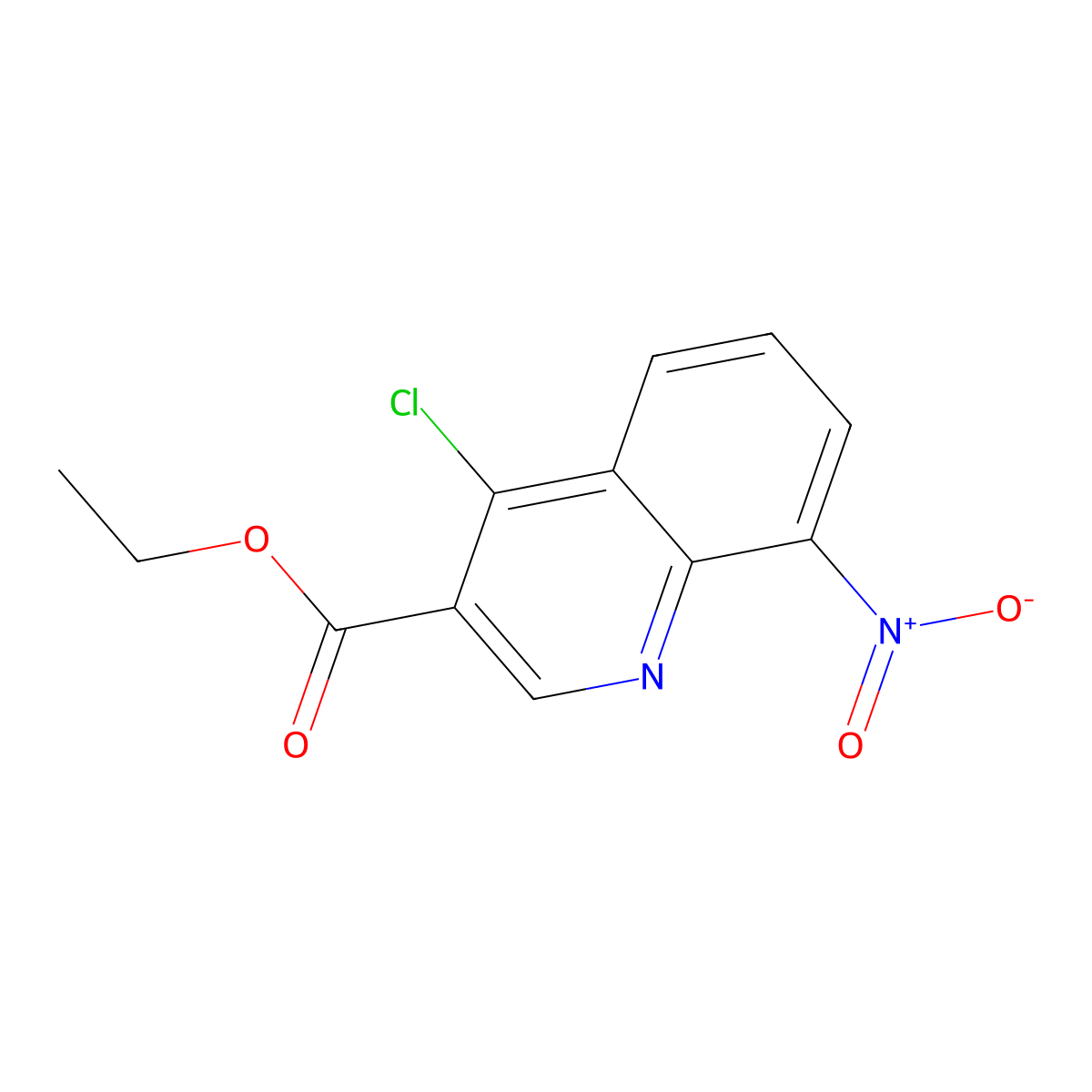 Ethyl 4-chloro-8-nitroquinoline-3-carboxylate molecular structure, CAS 131548-98-6