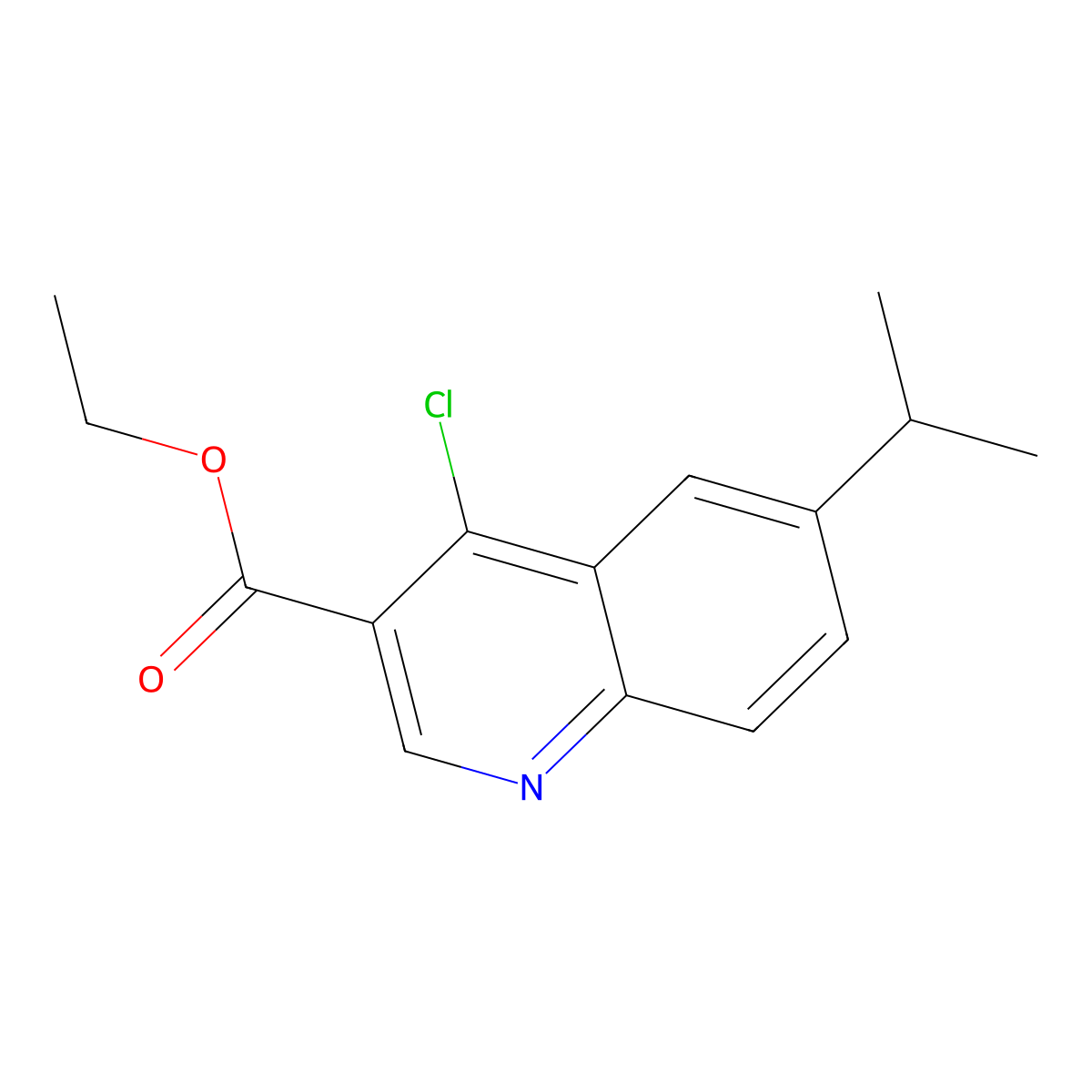 3-Quinolinecarboxylic acid, 4-chloro-6-(1-methylethyl)-, ethyl ester molecular structure, CAS 131548-99-7