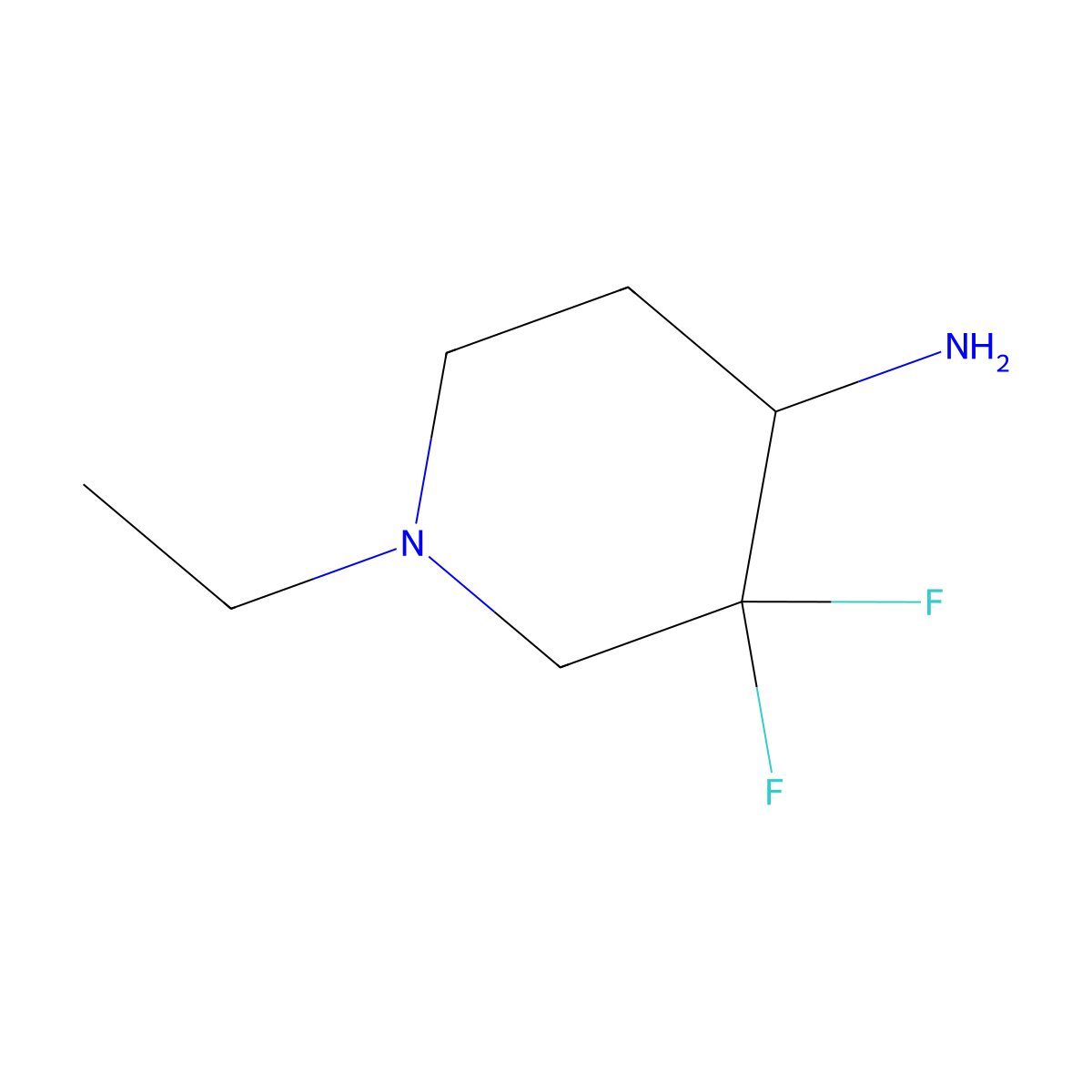 4-Piperidinamine,1-ethyl-3,3-difluoro- molecular structure, CAS 1315494-58-6