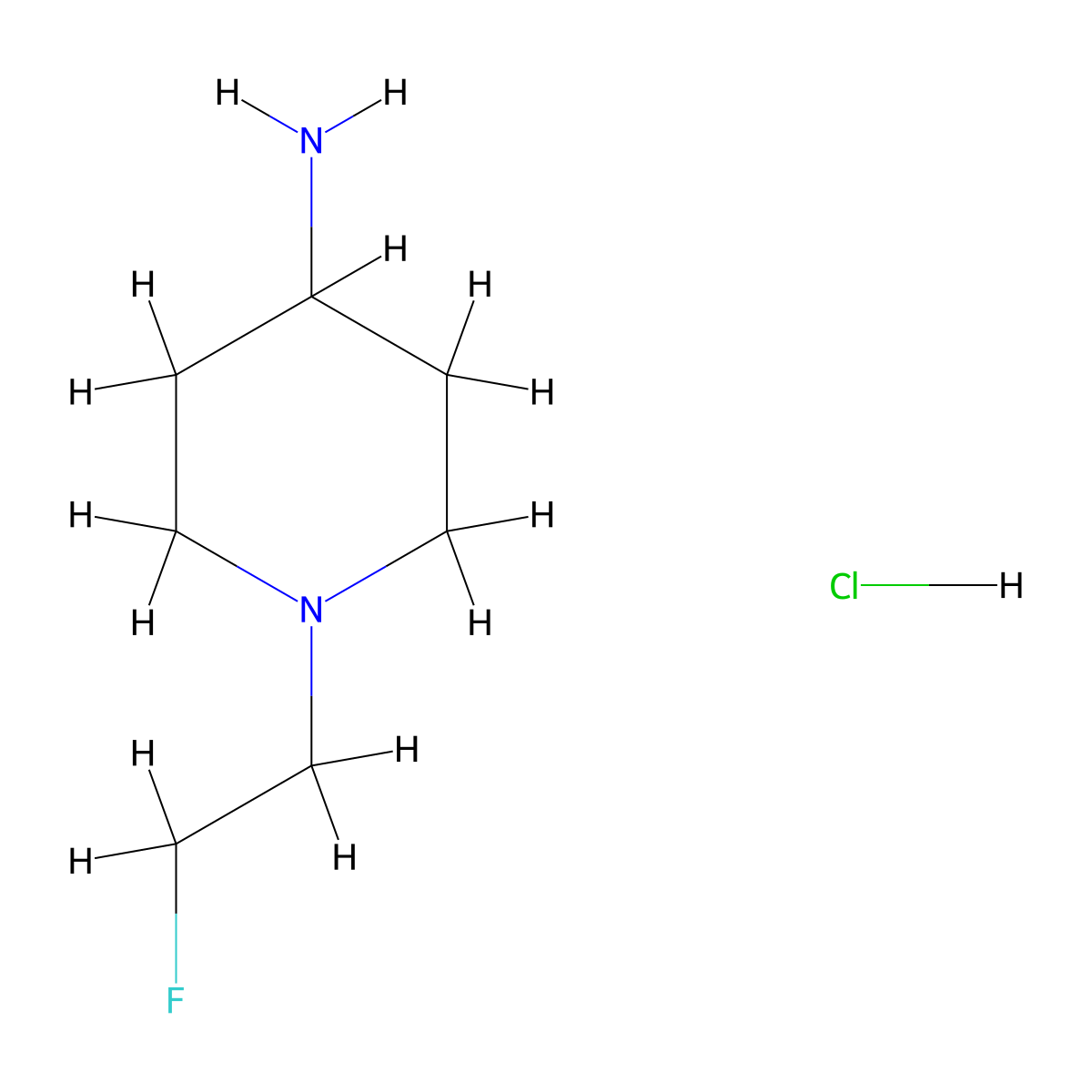 1-(2-Fluoroethyl)-4-piperidinamine hydrochloride molecular structure, CAS 1315497-29-0