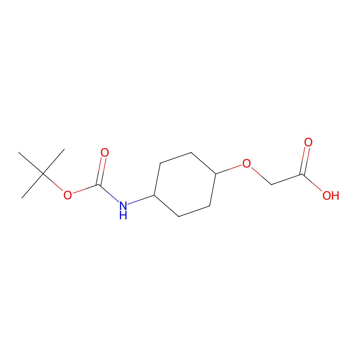 (4-tert-Butoxycarbonylamino-cyclohexyloxy)-acetic acid molecular structure, CAS 1315498-60-2