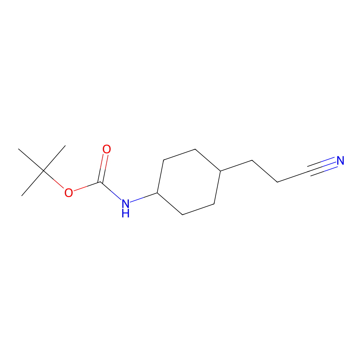 3-[trans-4-(Boc-amino)cyclohexyl]propionitrile molecular structure, CAS 1315498-82-8