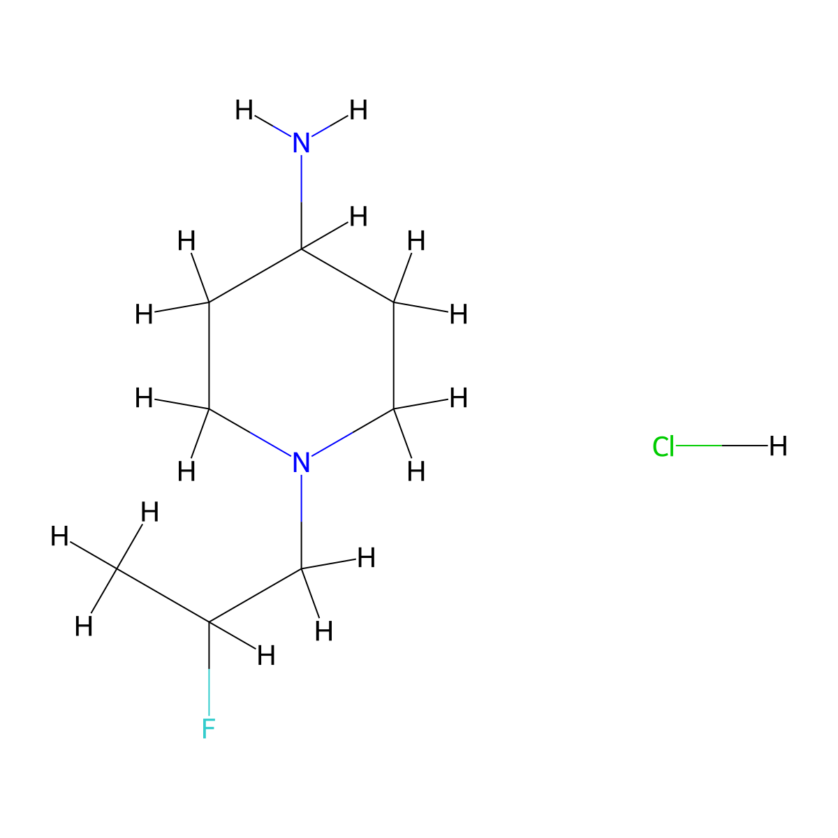 1-(2-Fluoropropyl)piperidin-4-amine hydrochloride molecular structure, CAS 1315499-89-8