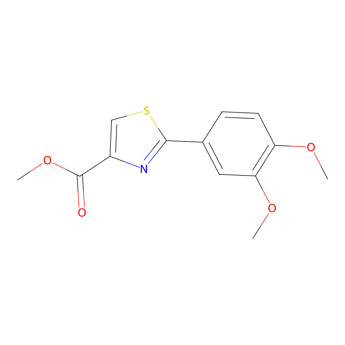 Methyl 2-(3,4-Dimethoxyphenyl)thiazole-4-carboxylate molecular structure, CAS 1315510-10-1