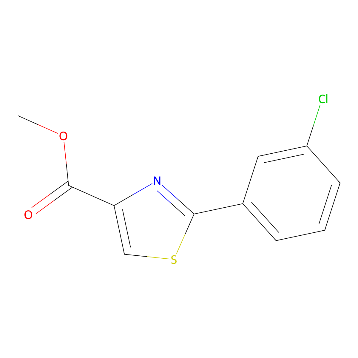 Methyl 2-(3-chlorophenyl)thiazole-4-carboxylate molecular structure, CAS 1315510-12-3