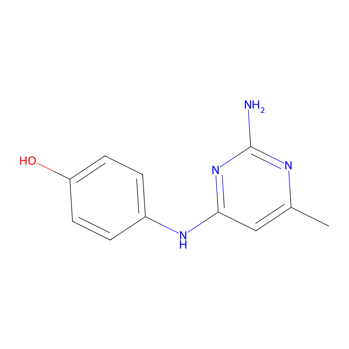 4-[(2-Amino-6-methylpyrimidin-4-yl)amino]phenol molecular structure, CAS 131554-44-4