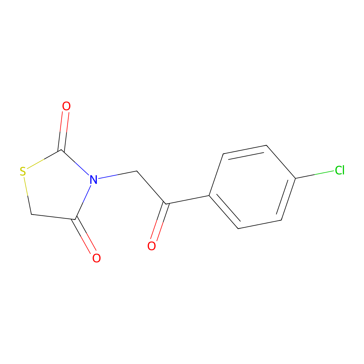 3-[2-(4-Chlorophenyl)-2-oxoethyl]-1,3-thiazolidine-2,4-dione molecular structure, CAS 131554-52-4