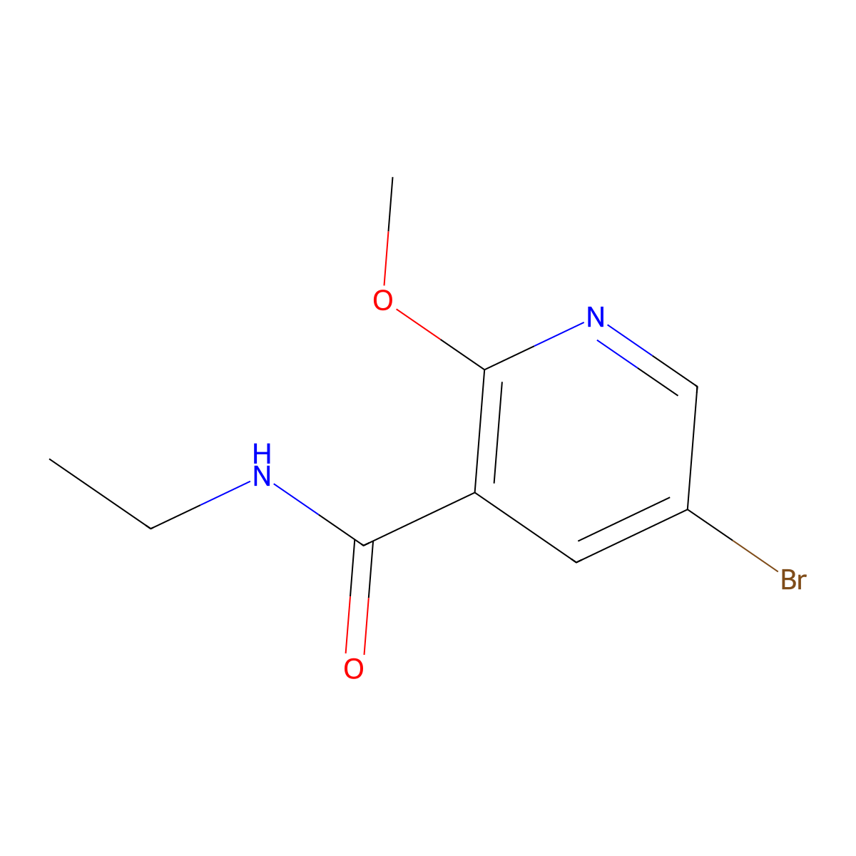 5-bromo-N-ethyl-2-methoxynicotinamide molecular structure, CAS 1315544-54-7
