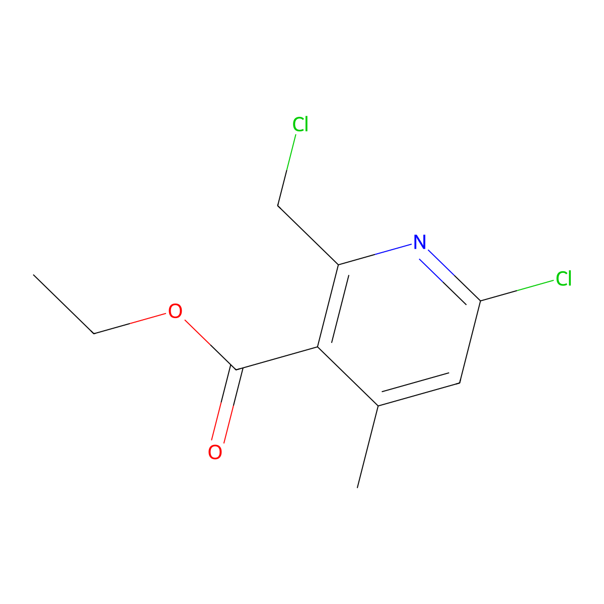 Ethyl 6-chloro-2-(chloromethyl)-4-methylnicotinate molecular structure, CAS 1315545-01-7