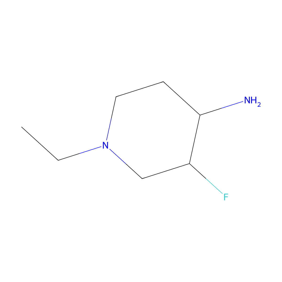 (3S,4R)-1-Ethyl-3-fluoropiperidin-4-amine molecular structure, CAS 1315545-97-1