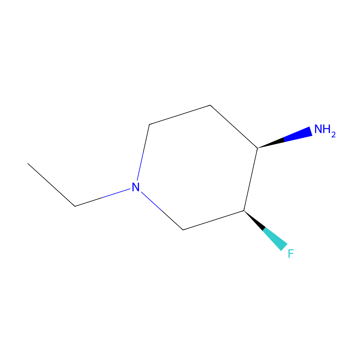 (3S,4R)-1-Ethyl-3-fluoropiperidin-4-amine molecular structure, CAS 1315545-97-1