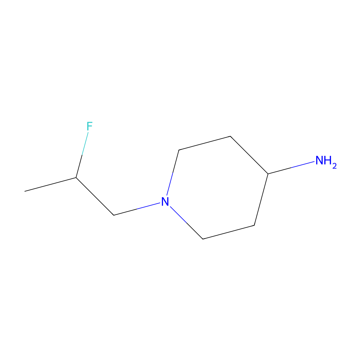1-(2-Fluoropropyl)piperidin-4-amine molecular structure, CAS 1315546-00-9
