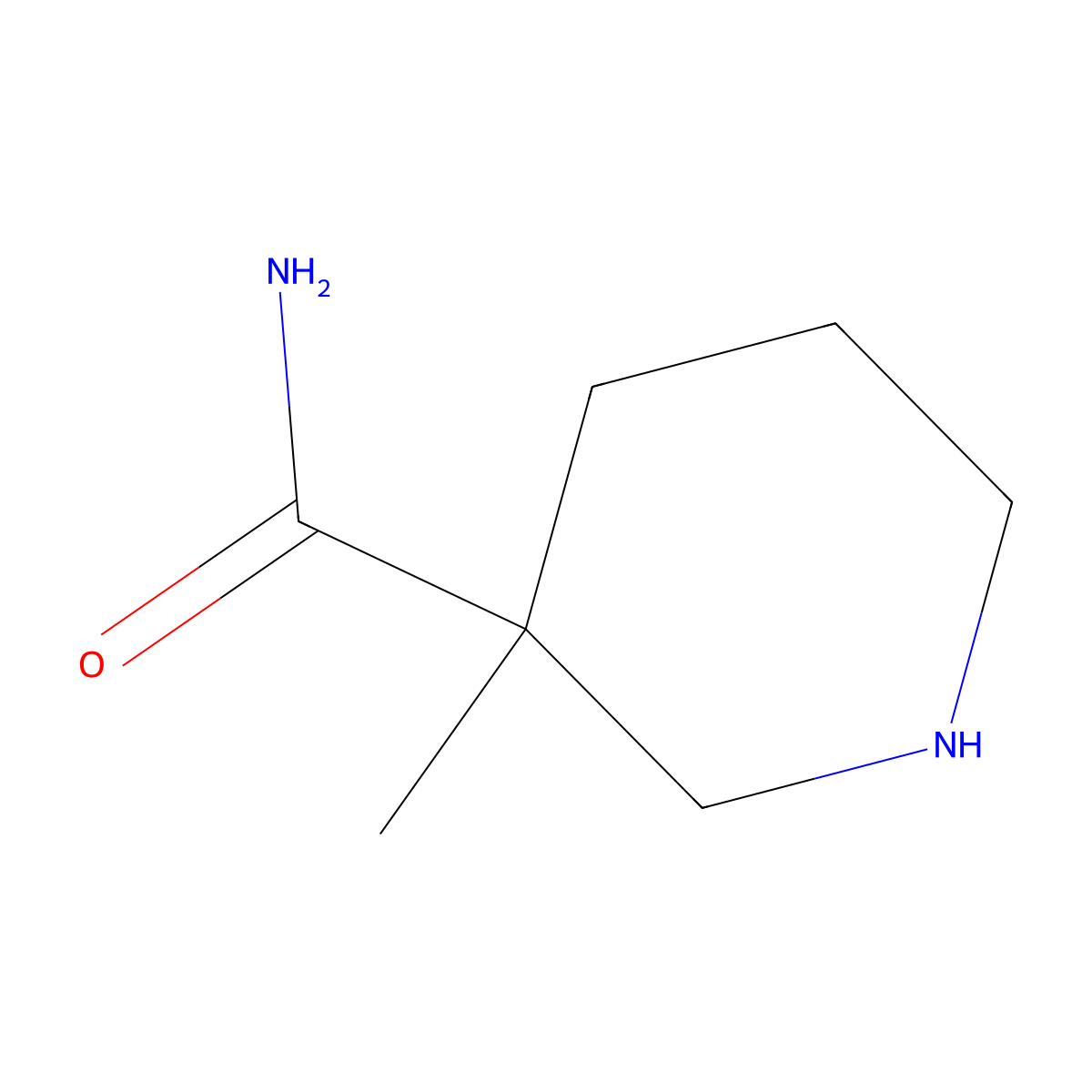 3-Methyl-3-piperidinecarboxamide molecular structure, CAS 1315546-01-0