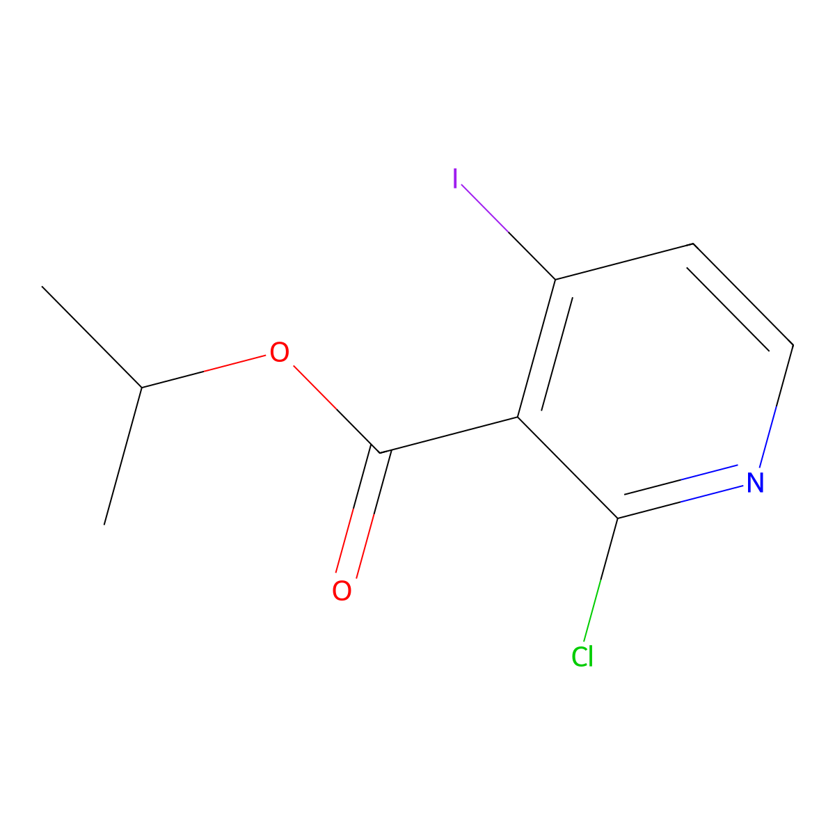1-Methylethyl 2-chloro-4-iodo-3-pyridinecarboxylate molecular structure, CAS 1315559-88-6