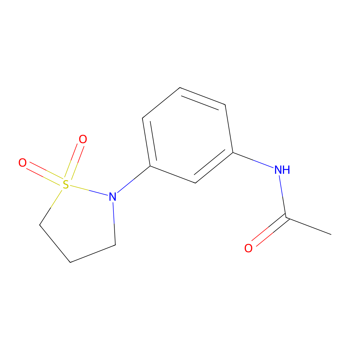N-(3-(1,1-dioxidoisothiazolidin-2-yl)phenyl)acetamide molecular structure, CAS 131557-19-2