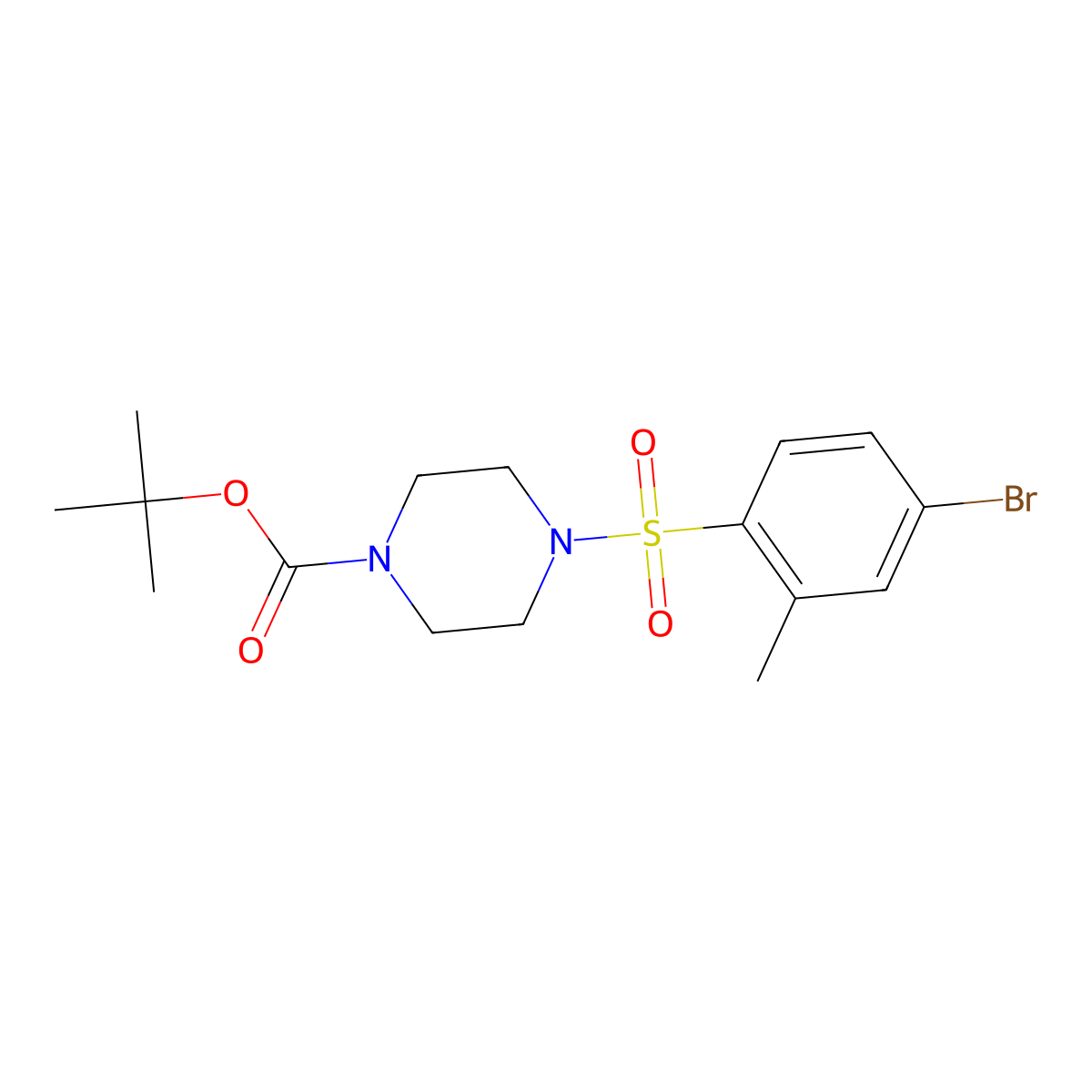 1,1-Dimethylethyl 4-[(4-bromo-2-methylphenyl)sulfonyl]-1-piperazinecarboxylate molecular structure, CAS 1315571-51-7