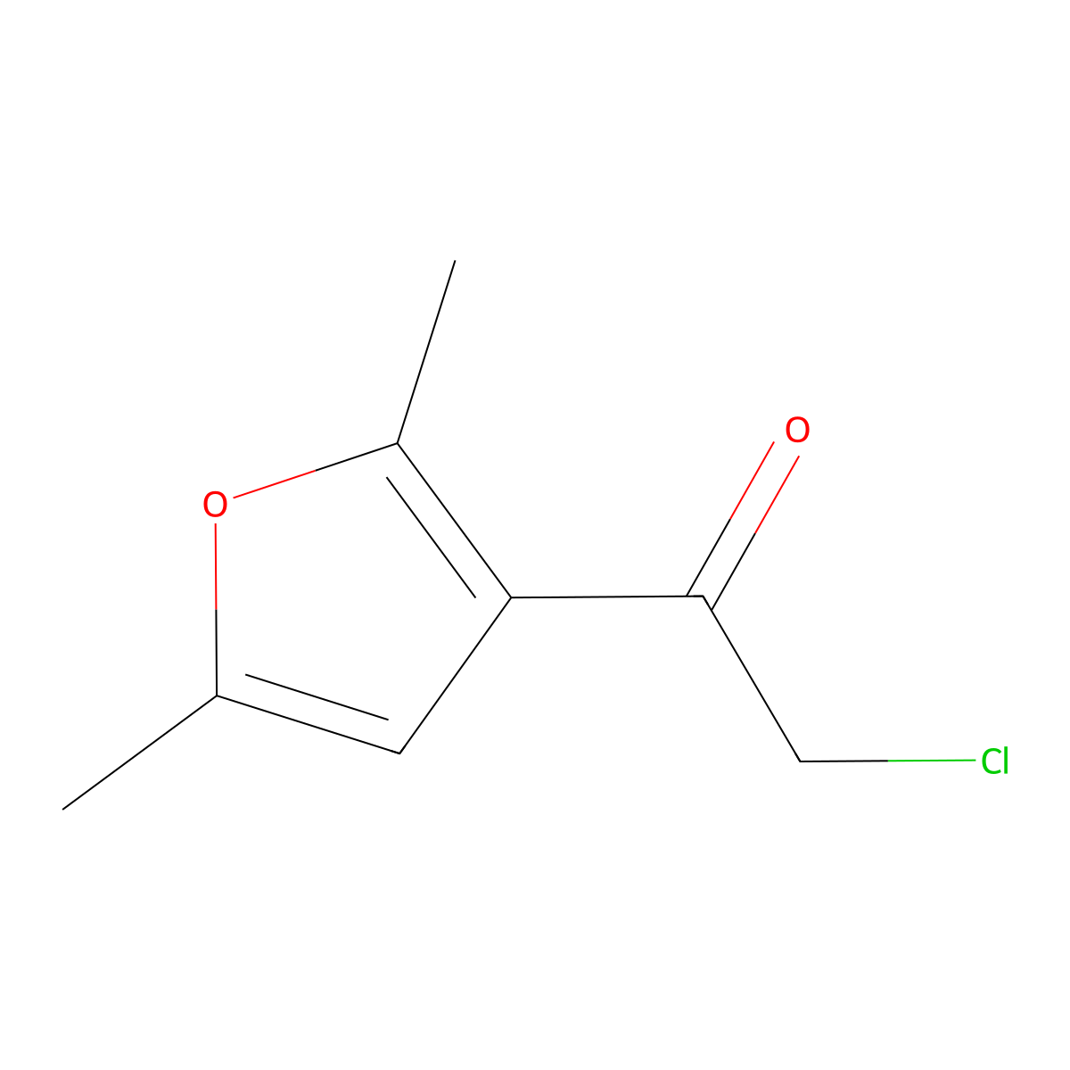 2-Chloro-1-(2,5-dimethylfuran-3-yl)ethan-1-one molecular structure, CAS 1315575-30-4