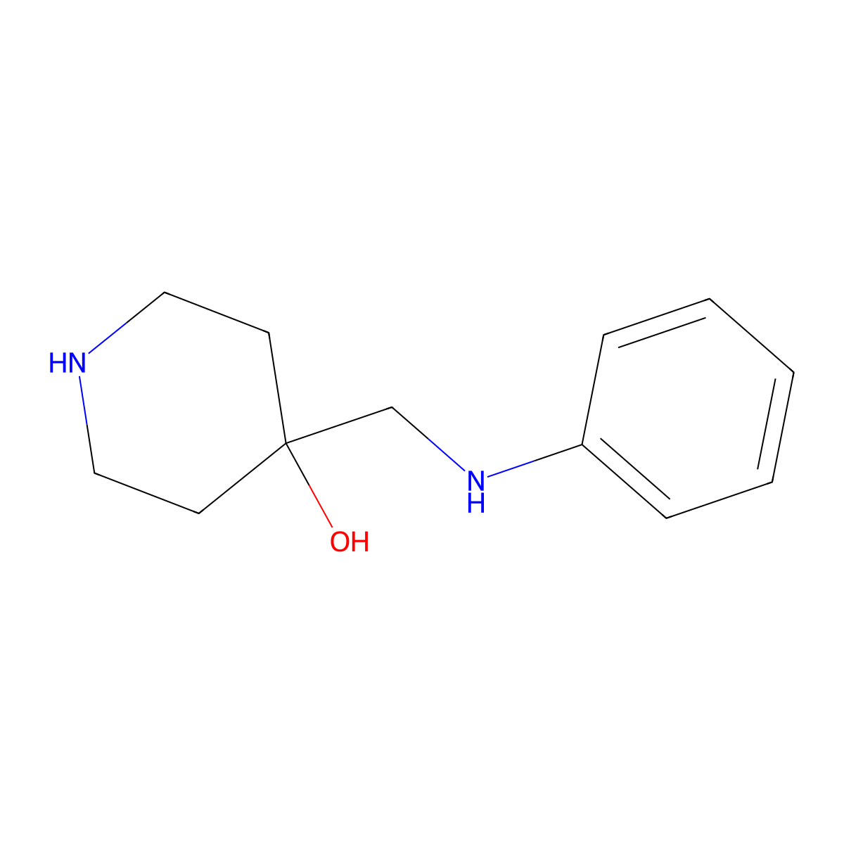 4-((Phenylamino)methyl)piperidin-4-ol molecular structure, CAS 1315577-16-2