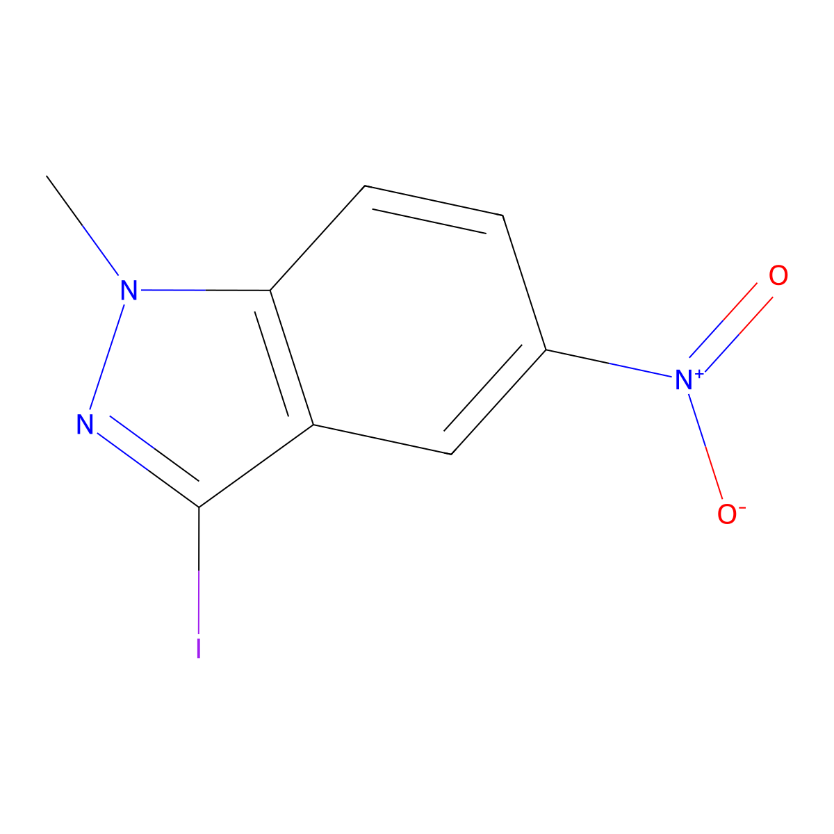 3-iodo-1-methyl-5-nitro-1H-indazole molecular structure, CAS 1315577-17-3