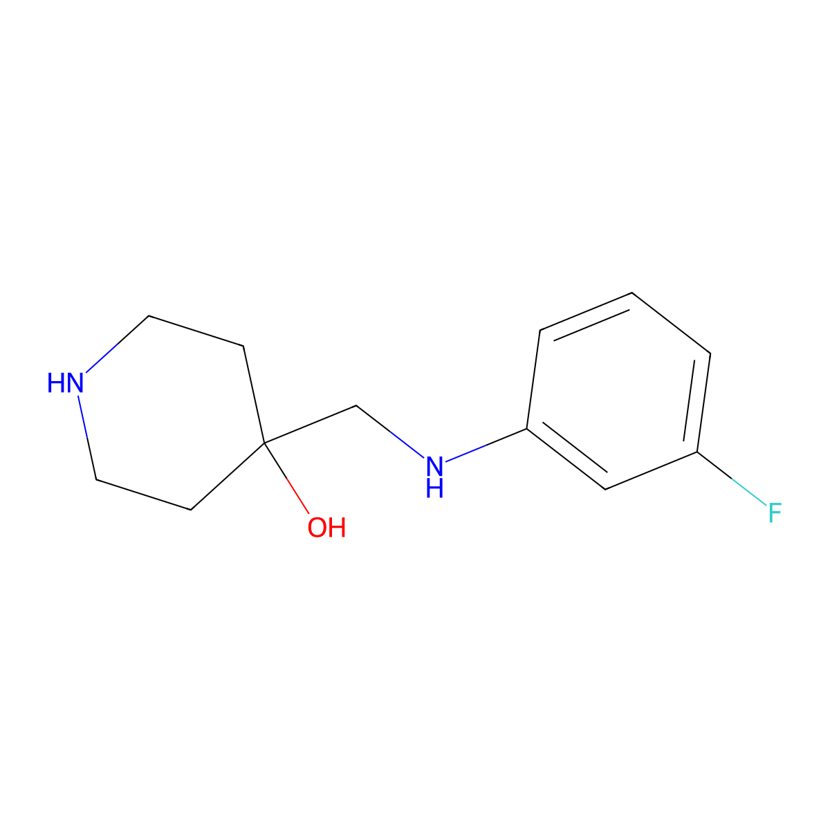 4-{[(3-Fluorophenyl)amino]methyl}piperidin-4-ol molecular structure, CAS 1315577-18-4