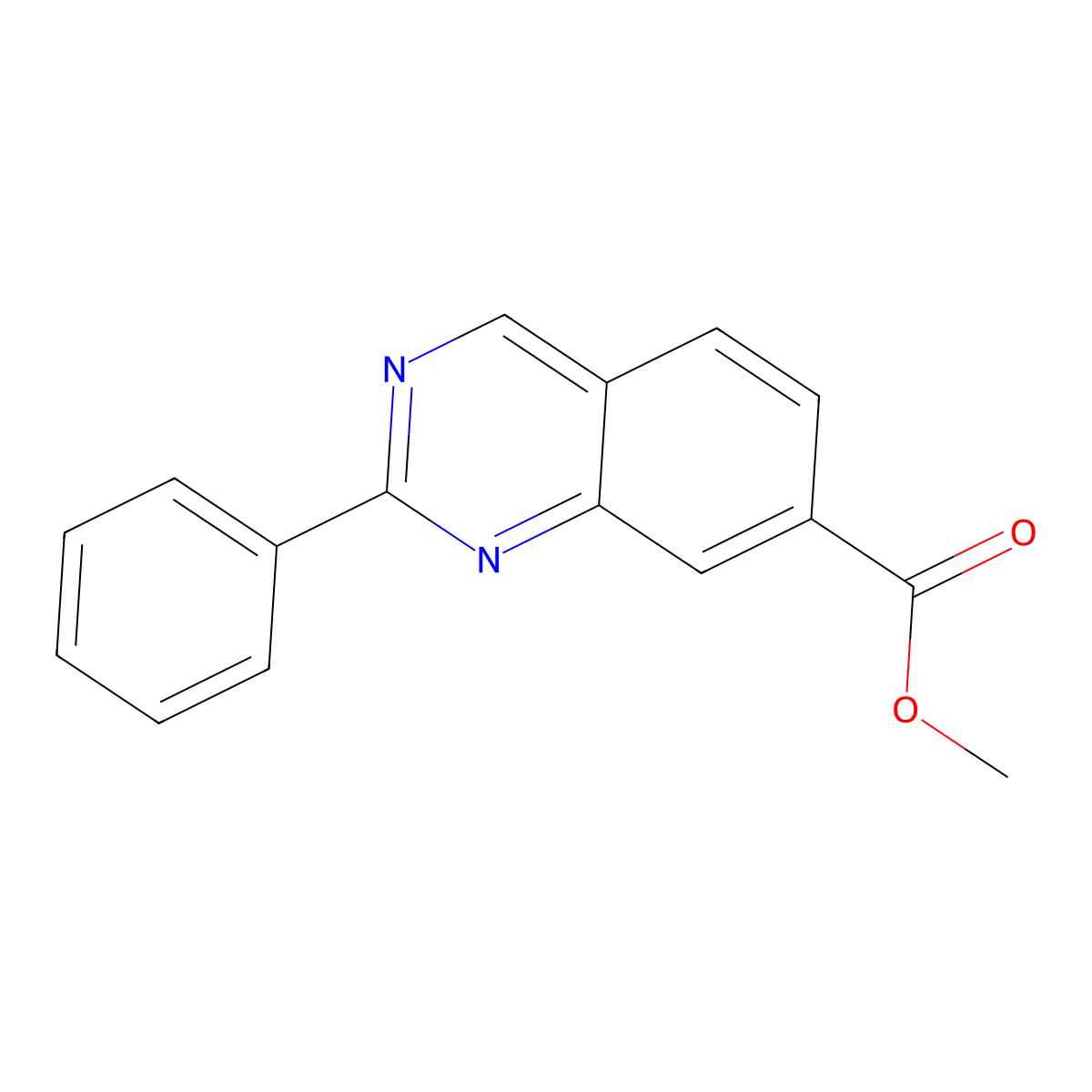 Methyl 2-phenyl-7-quinazolinecarboxylate molecular structure, CAS 1315578-08-5