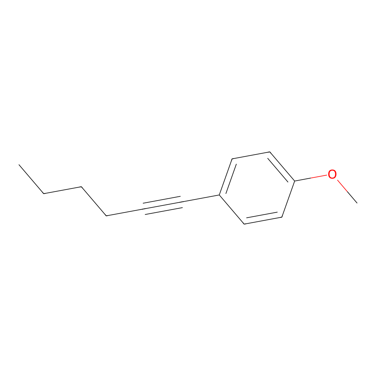 Benzene, 1-(1-hexynyl)-4-methoxy- molecular structure, CAS 131558-77-5