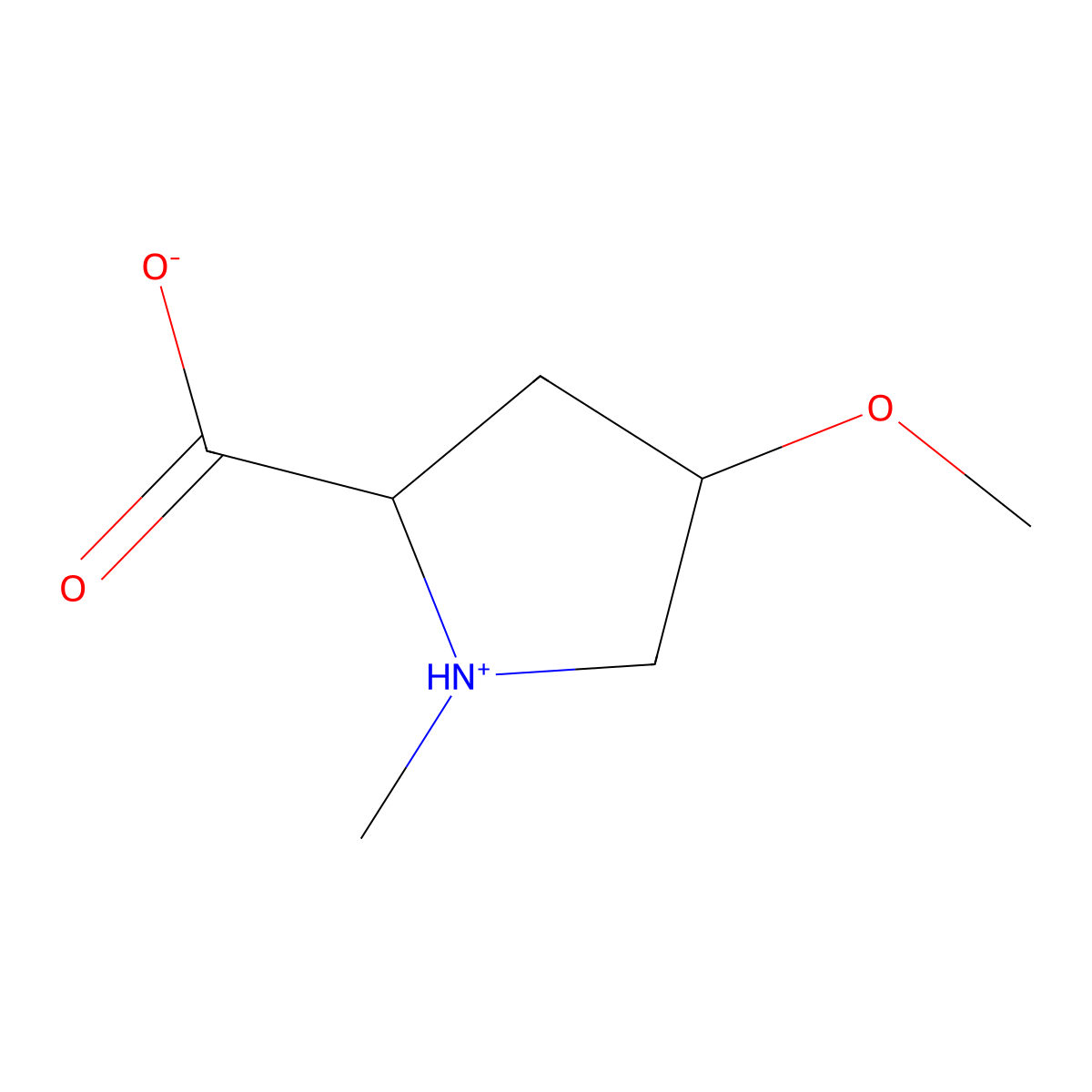 (2S,4R)-4-methoxy-1-methylpyrrolidin-1-ium-2-carboxylate molecular structure, CAS 131559-49-4