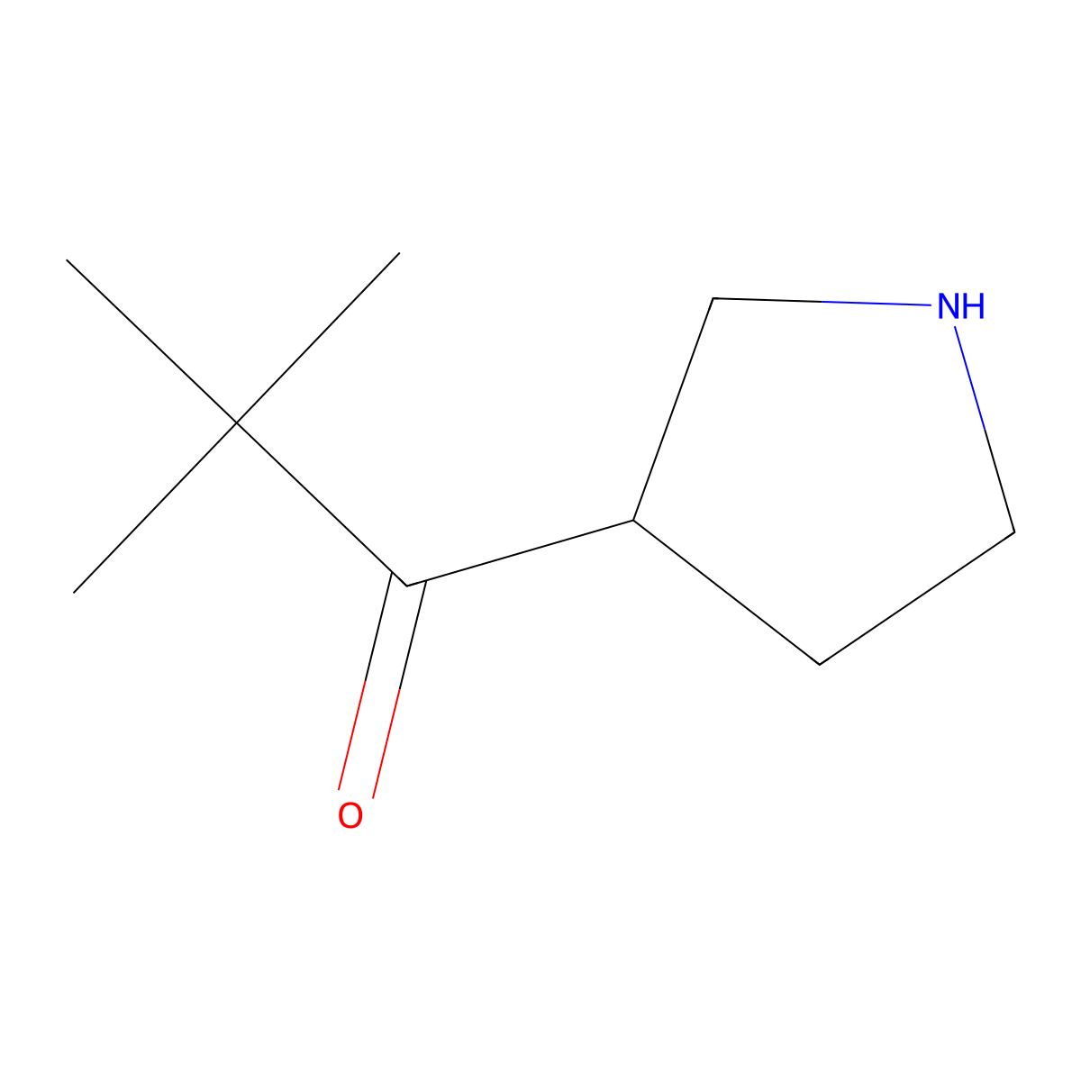 2,2-Dimethyl-1-(pyrrolidin-3-yl)propan-1-one molecular structure, CAS 1315591-82-2