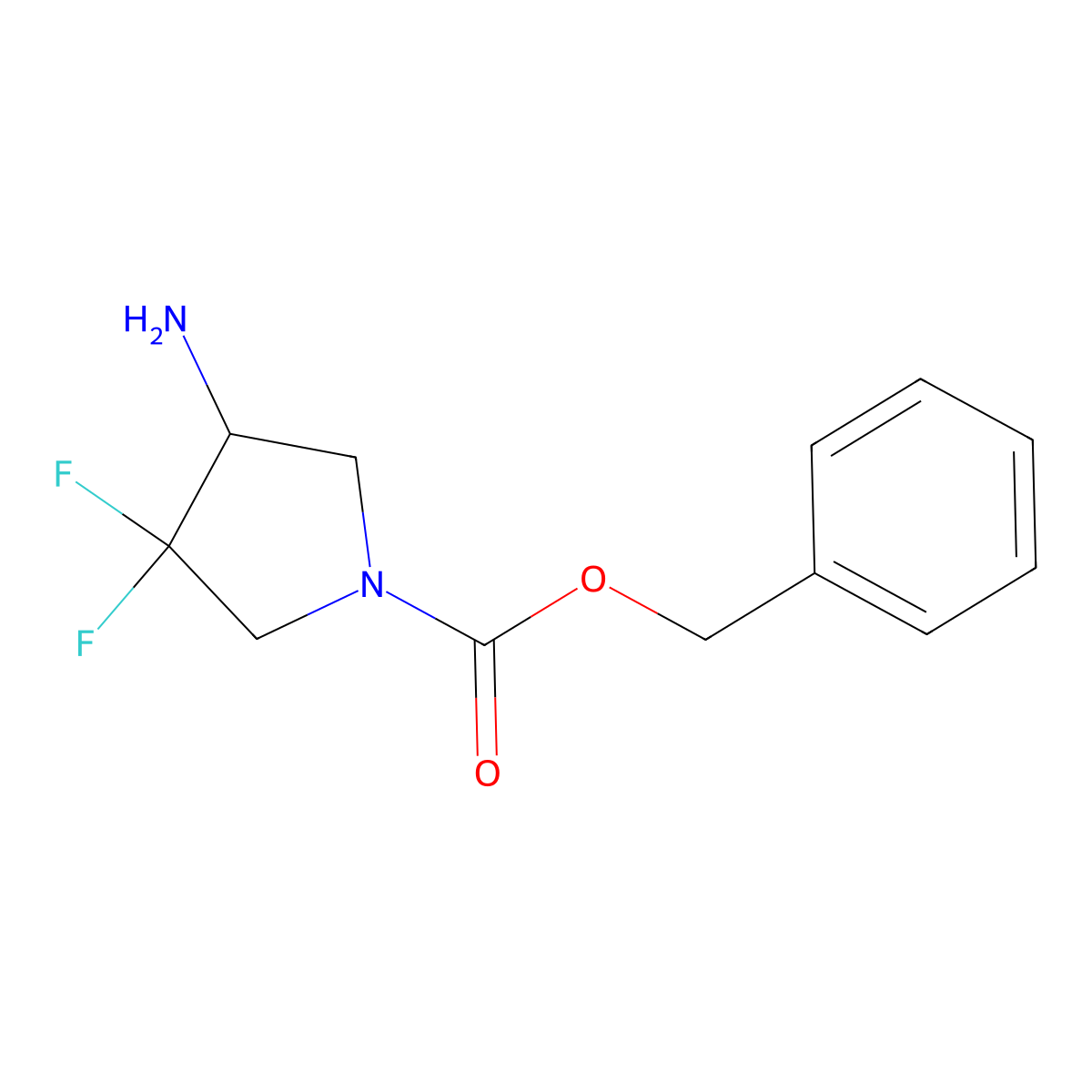 Benzyl 4-amino-3,3-difluoropyrrolidine-1-carboxylate molecular structure, CAS 1315592-34-7