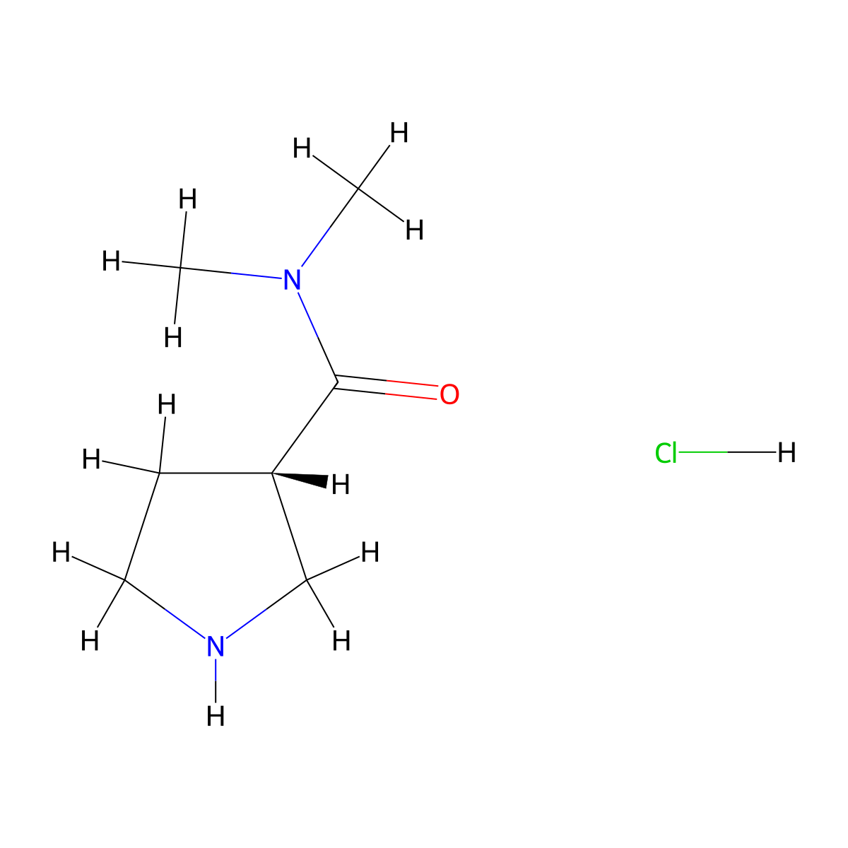 (3S)-N,N-dimethyl-3-pyrrolidinecarboxamide hydrochloride molecular structure, CAS 1315593-37-3