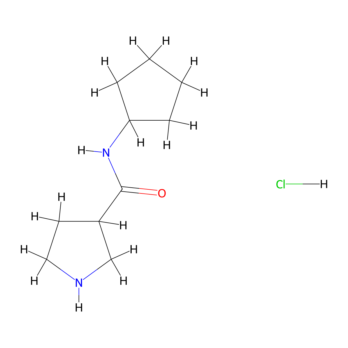 N-cyclopentylpyrrolidine-3-carboxamide hydrochloride molecular structure, CAS 1315593-44-2