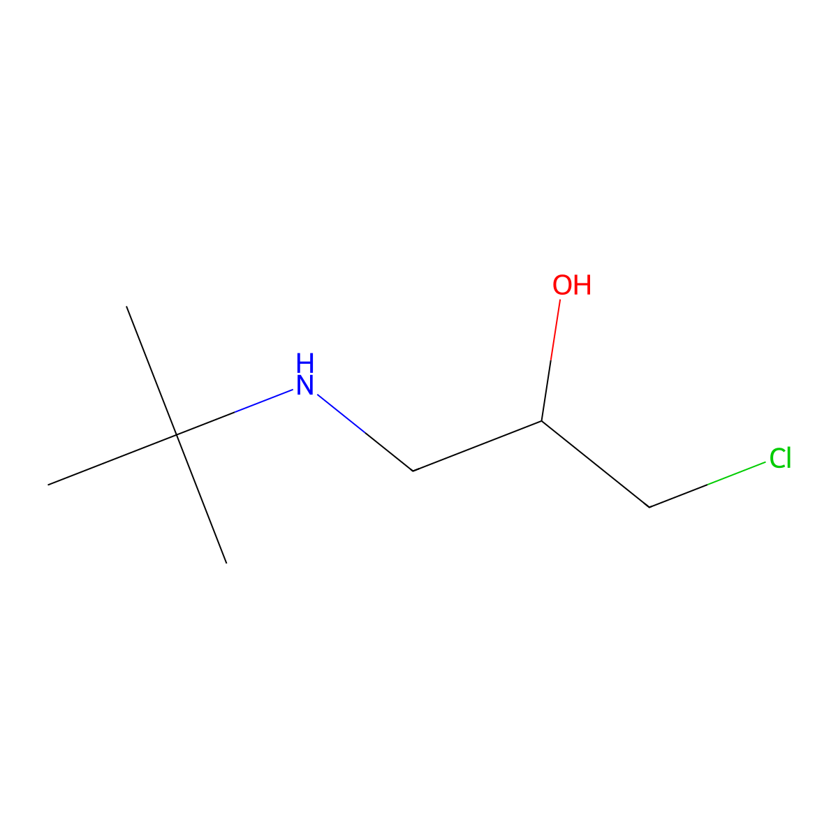 1-(Tert-butylamino)-3-chloropropan-2-ol molecular structure, CAS 13156-02-0