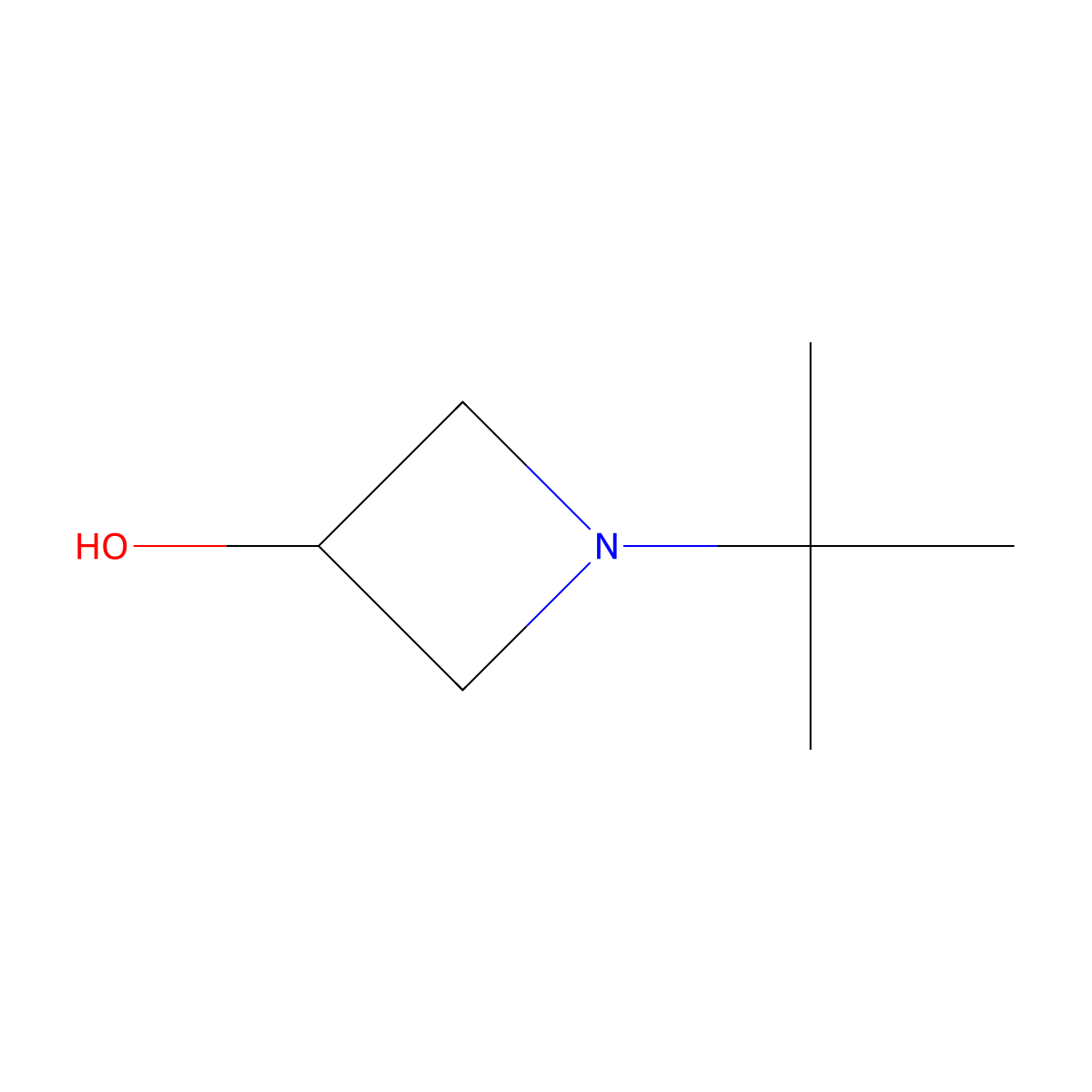 1-tert-Butyl-3-hydroxyazetidine molecular structure, CAS 13156-04-2