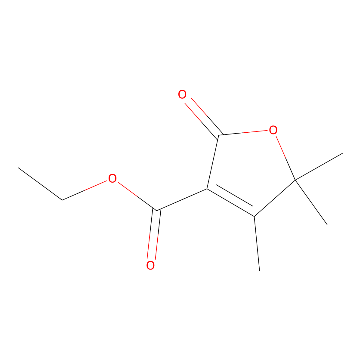 Ethyl 4,5,5-trimethyl-2-oxo-2,5-dihydrofuran-3-carboxylate molecular structure, CAS 13156-09-7