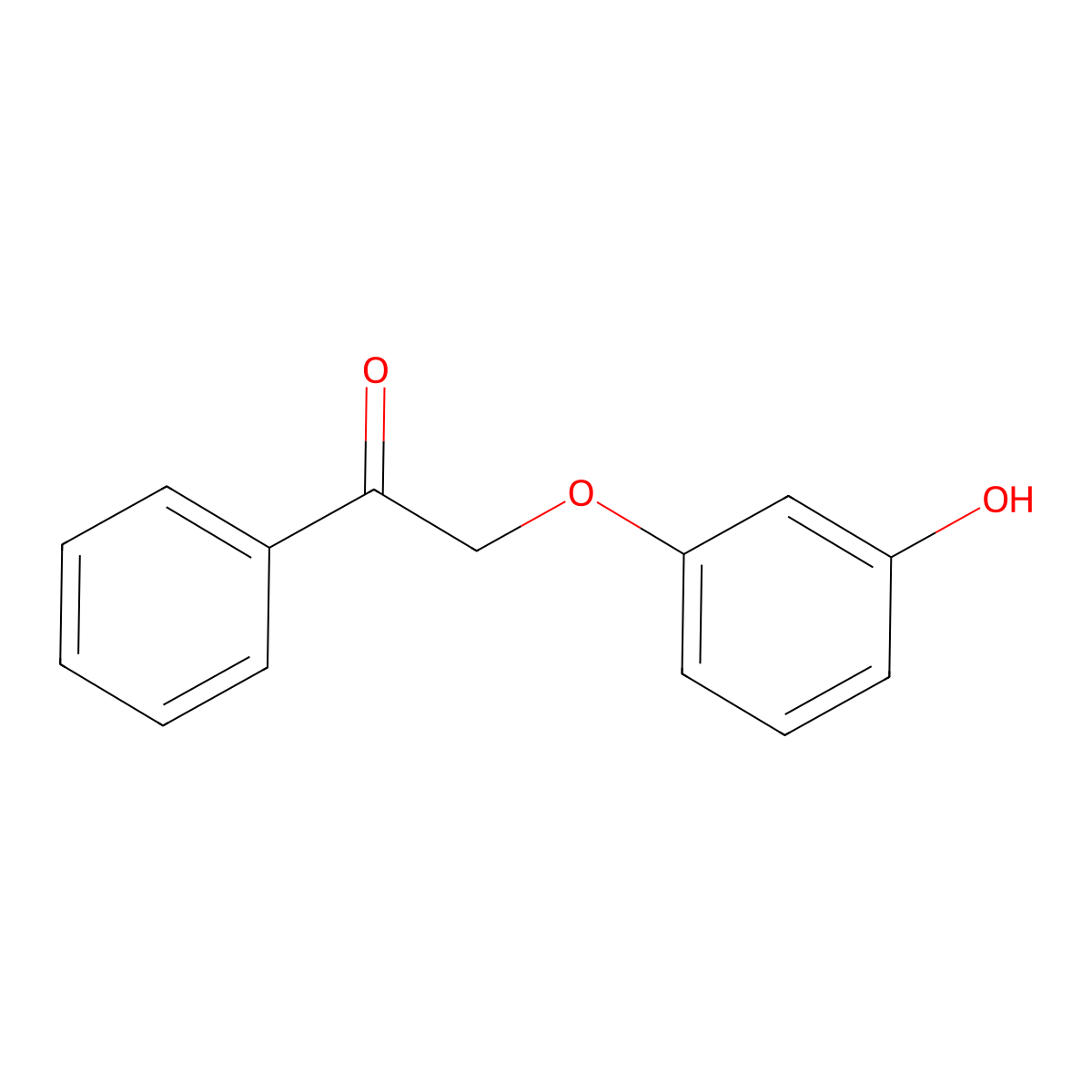 Ethanone, 2-(3-hydroxyphenoxy)-1-phenyl- molecular structure, CAS 13156-22-4