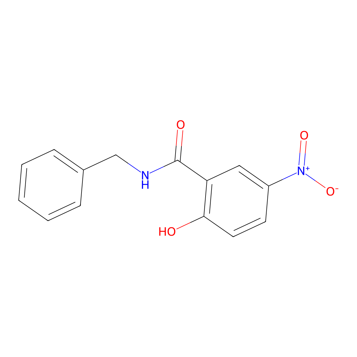 N-benzyl-2-hydroxy-5-nitrobenzamide molecular structure, CAS 13156-81-5