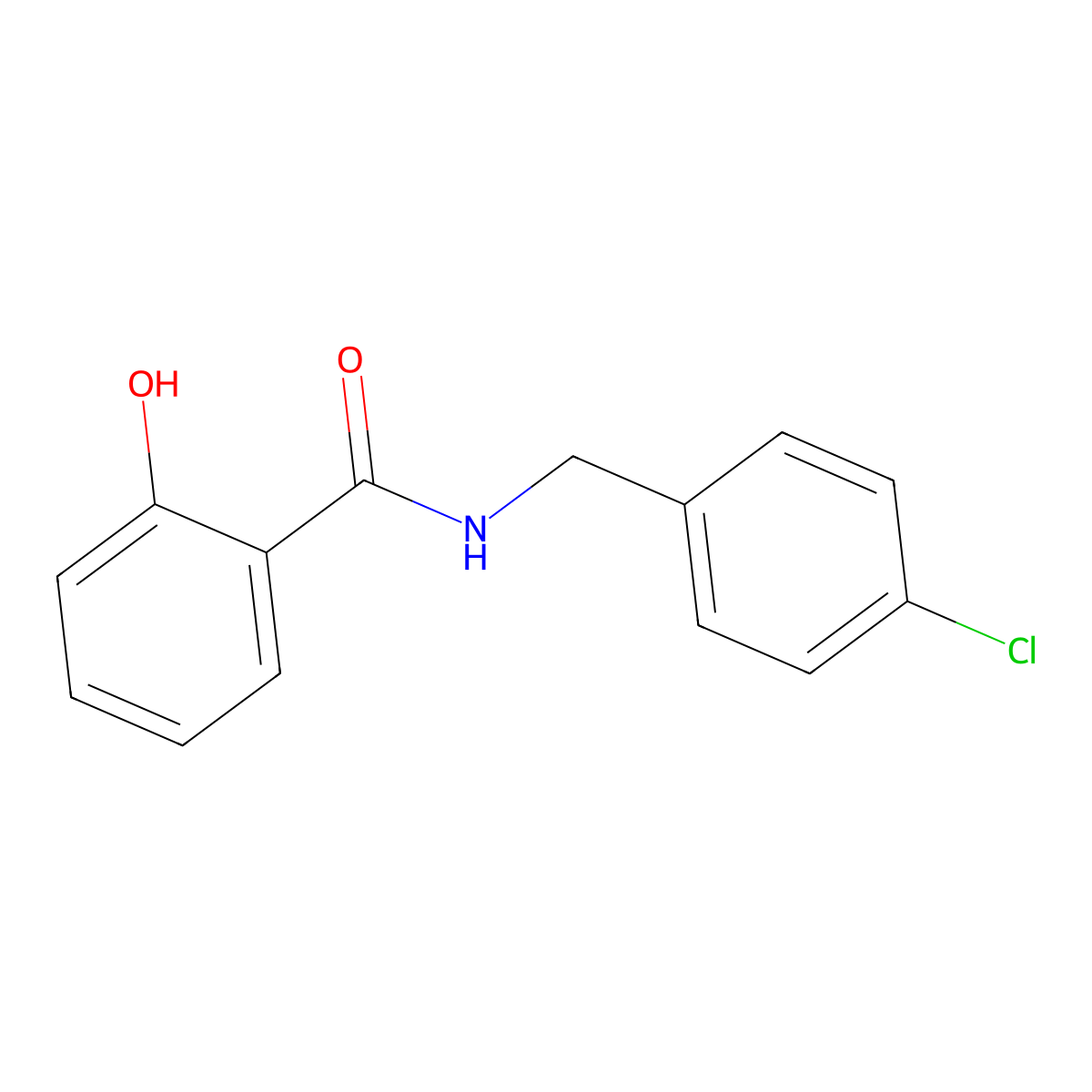 Benzamide, N-[(4-chlorophenyl)methyl]-2-hydroxy- molecular structure, CAS 13156-84-8