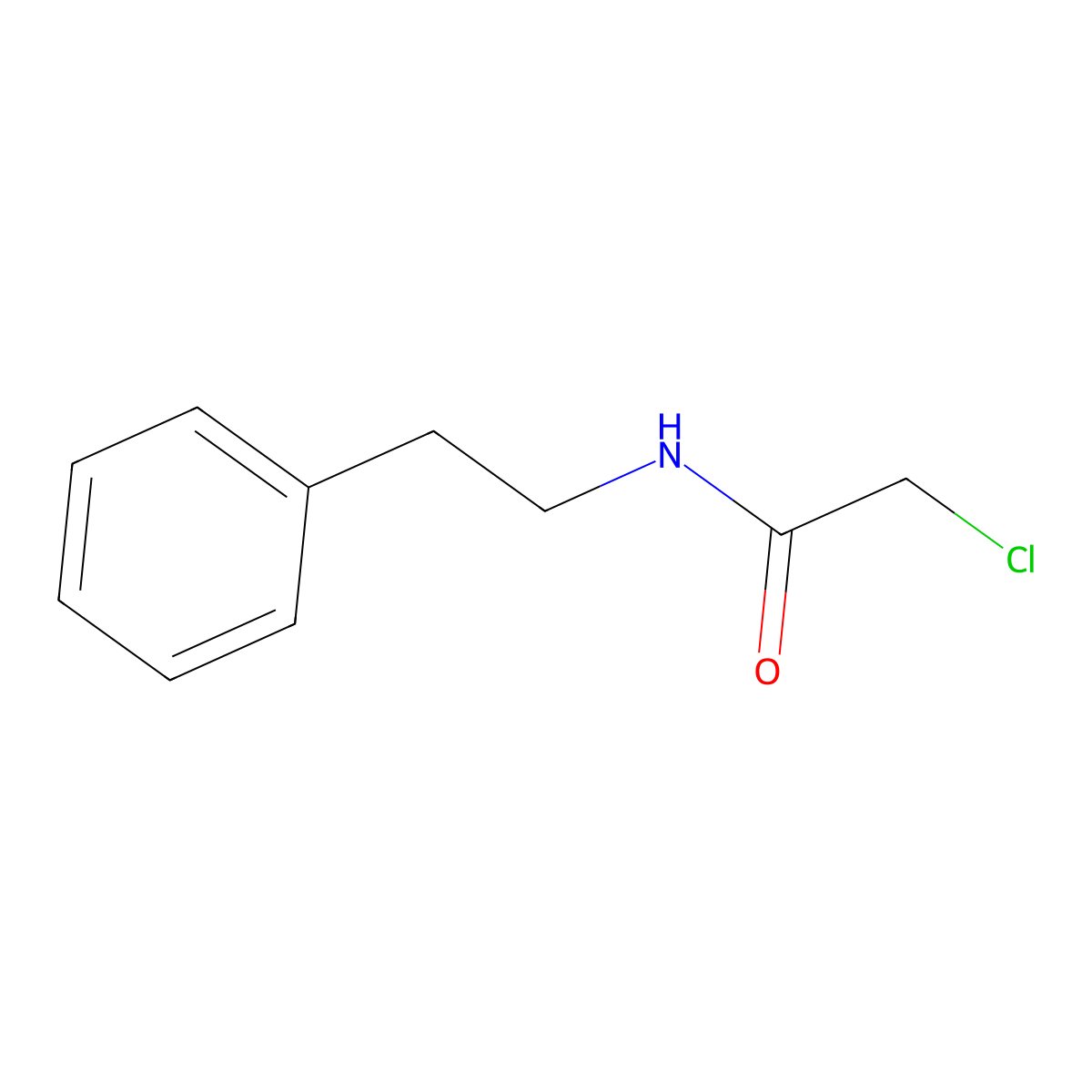 2-Chloro-N-phenethyl-acetamide molecular structure, CAS 13156-95-1