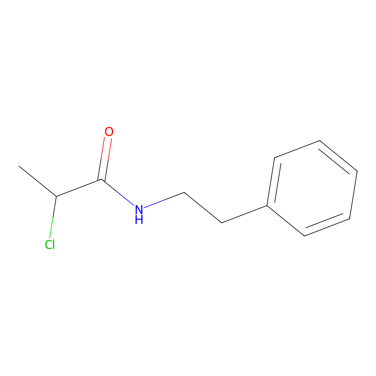 2-chloro-N-(2-phenylethyl)propanamide molecular structure, CAS 13156-97-3