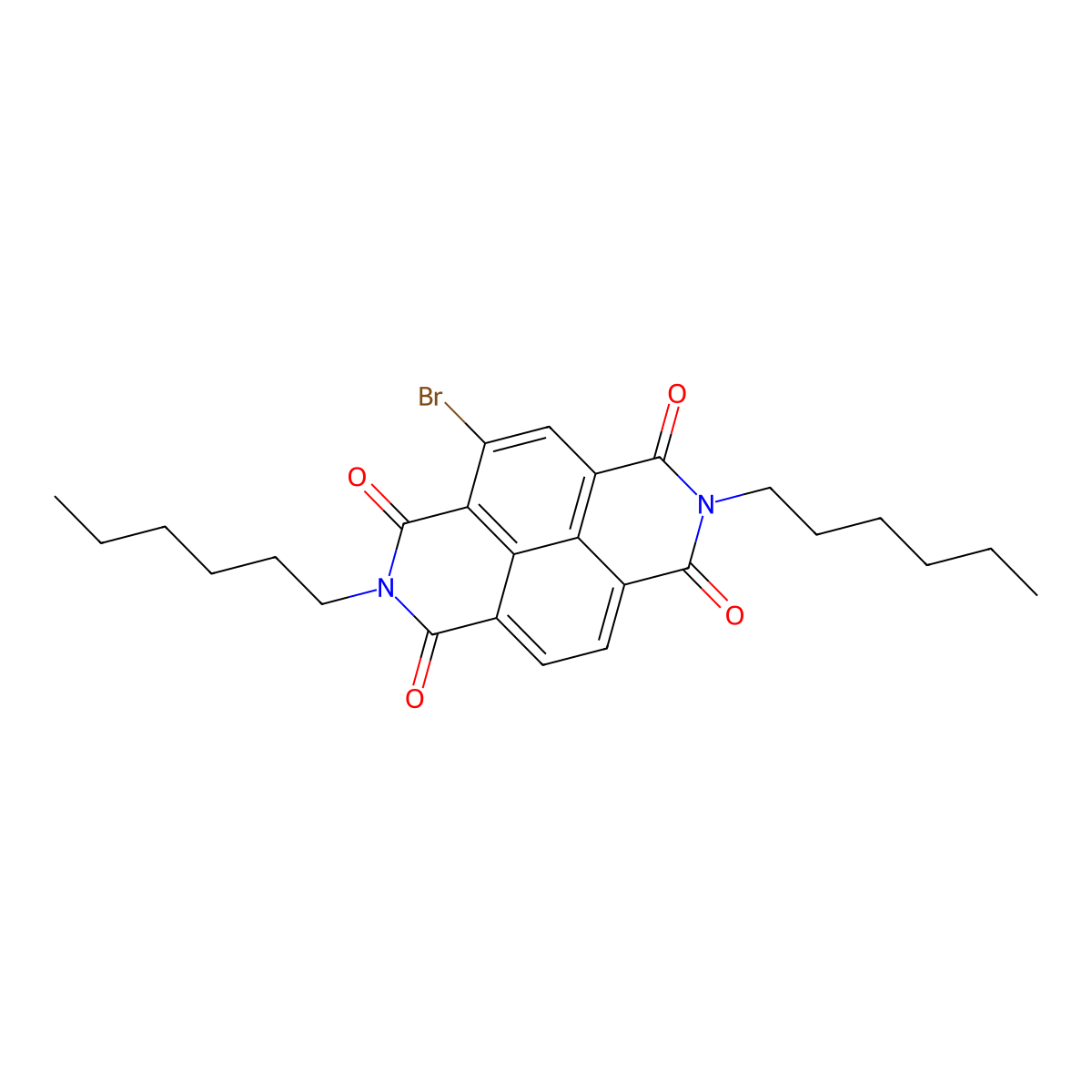 4-Bromo-2,7-dihexylbenzo[lmn][3,8]phenanthroline-1,3,6,8(2H,7H)-tetraone molecular structure, CAS 1315605-26-5