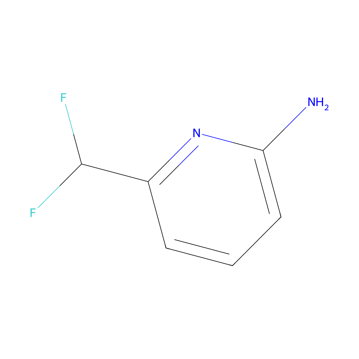 6-(Difluoromethyl)pyridin-2-amine molecular structure, CAS 1315611-68-7
