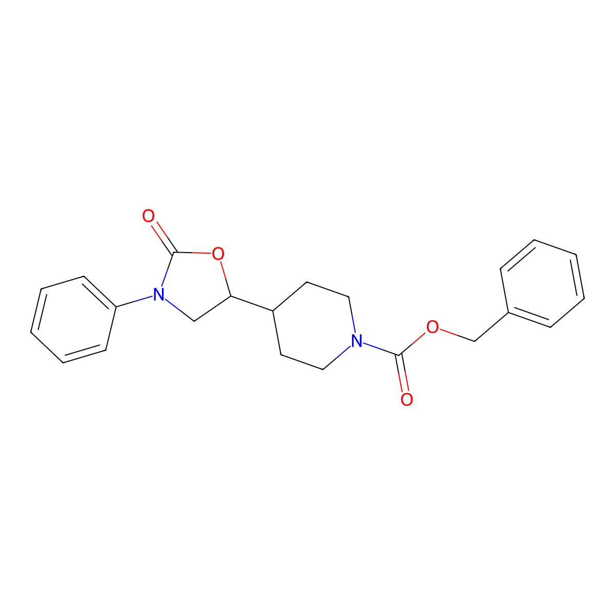 Benzyl 4-(2-oxo-3-phenyl-1,3-oxazolidin-5-yl)piperidine-1-carboxylate molecular structure, CAS 1315619-14-7