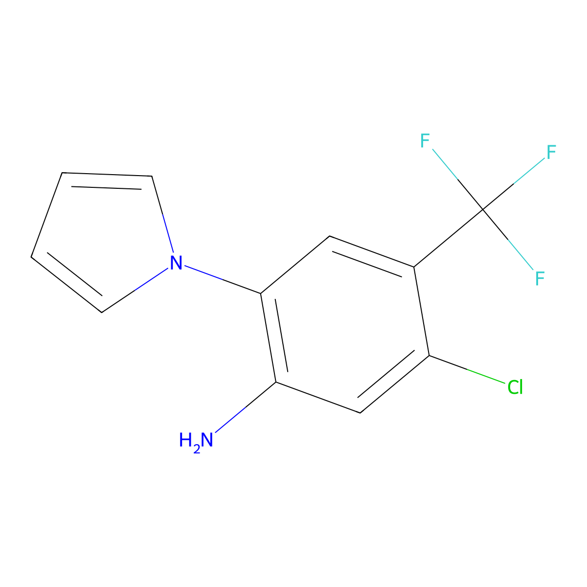 5-chloro-2-(1H-pyrrol-1-yl)-4-(trifluoromethyl)aniline molecular structure, CAS 1315619-16-9