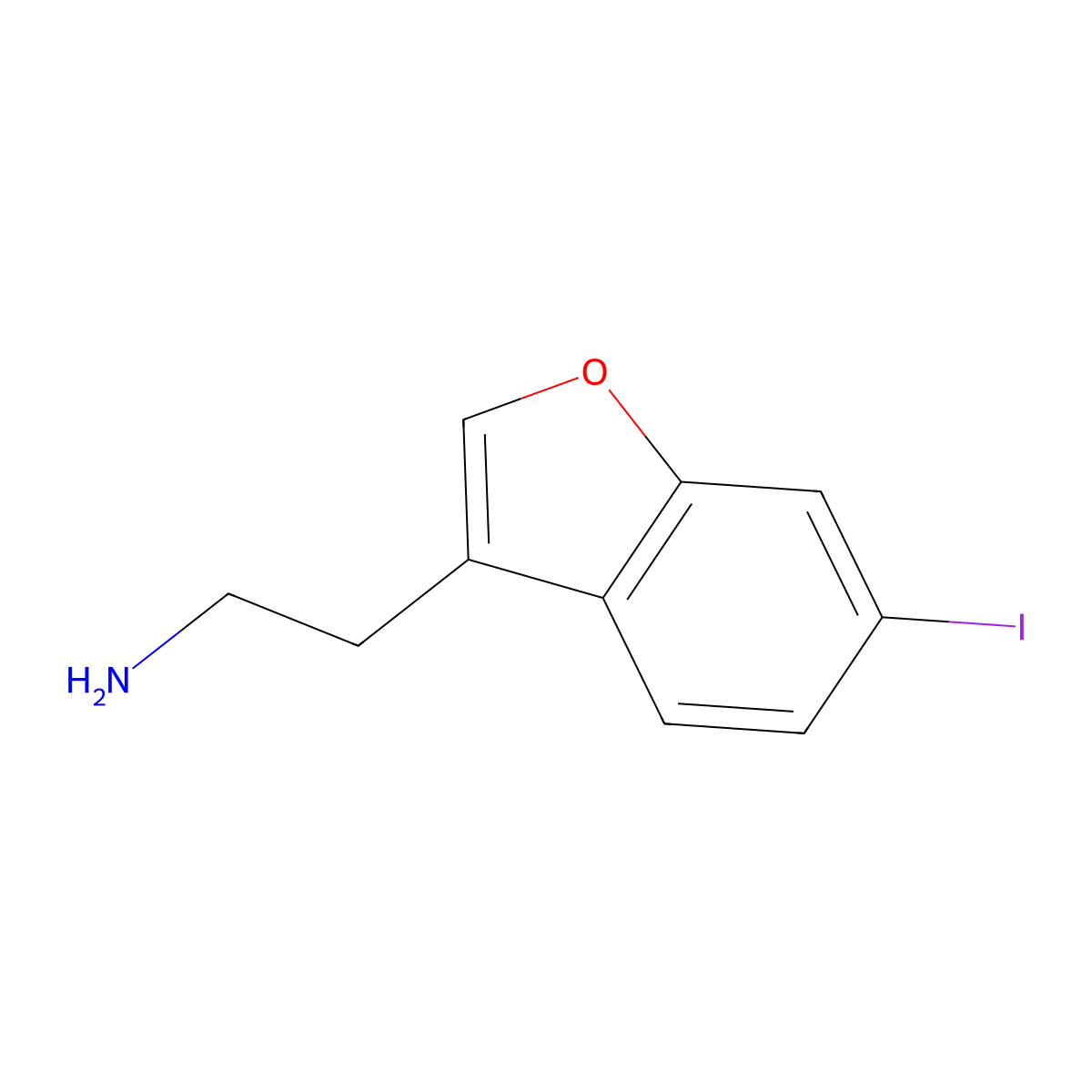 2-(6-Iodo-benzofuran-3-yl)-ethylamine molecular structure, CAS 1315689-25-8