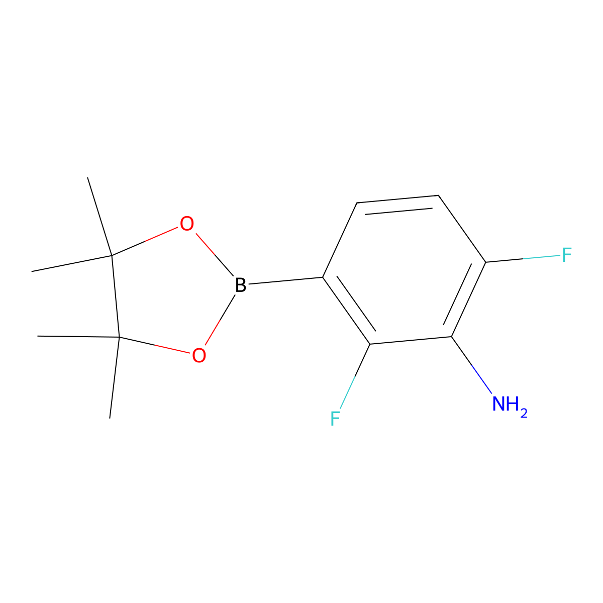 2,6-Difluoro-3-(4,4,5,5-tetramethyl-1,3,2-dioxaborolan-2-YL)aniline molecular structure, CAS 1315692-91-1